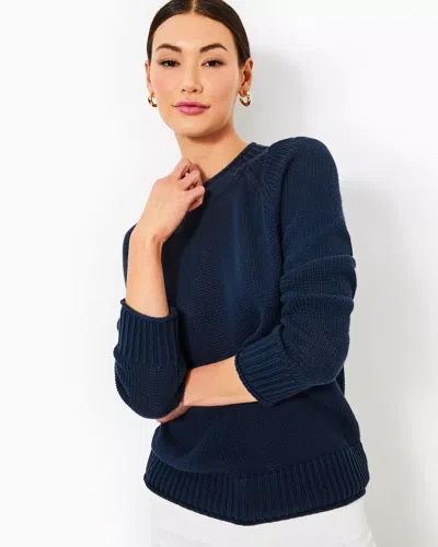 Lilly Pulitzer Deba Sweater In Low Tide Navy