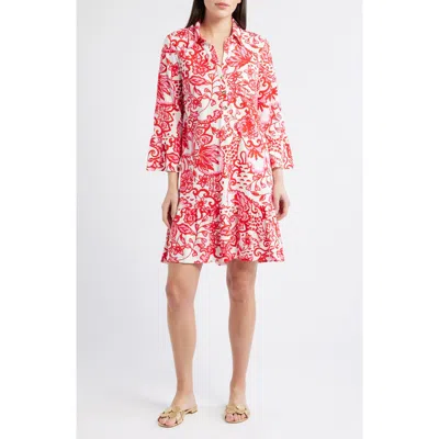 Lilly Pulitzer ® Delany Long Sleeve Cotton Shirtdress In Red