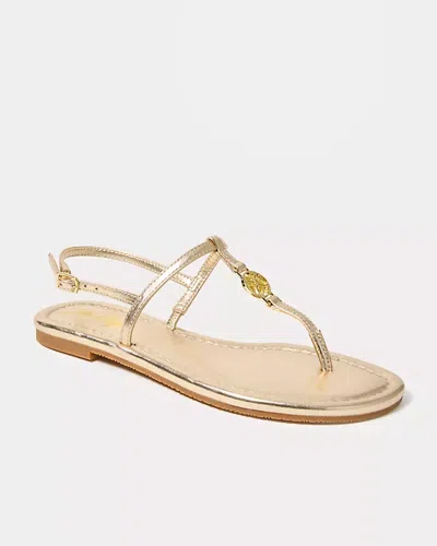 Lilly Pulitzer Delilah Logo Sandal In Gold