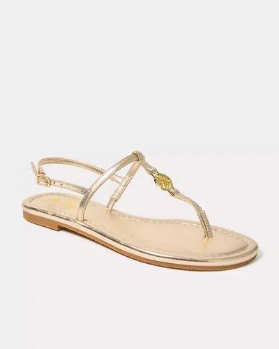 Lilly Pulitzer Delilah Logo Sandal In Gold