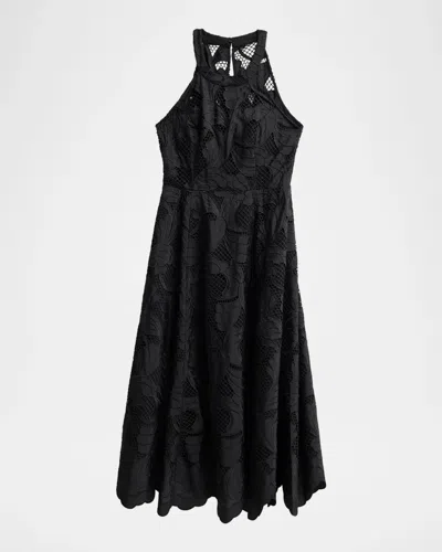 Lilly Pulitzer Denise Lace Midi Dress In Black