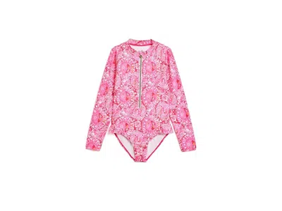 Lilly Pulitzer Denning Rashguard (toddler/little Kid/big Kid) Girl's Swimwear Paradise Punch Lil Jims Stuff: 14 Big In Pink