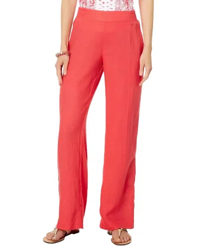 Lilly Pulitzer Deri Linen Palazzo Pant In Mizner Red In Multi