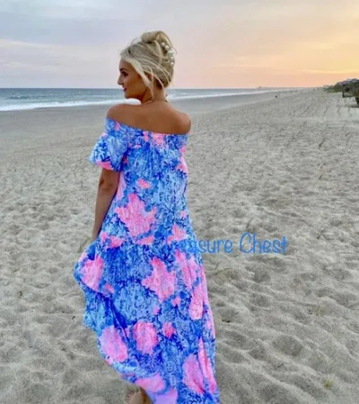 Pre-owned Lilly Pulitzer Dezi Maxi Dress Sway With Me ? Size S,m In Multicolor
