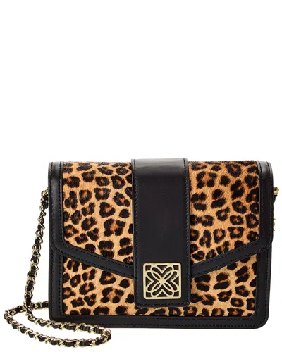 Lilly Pulitzer Dobson Haircalf & Leather Crossbody In Black