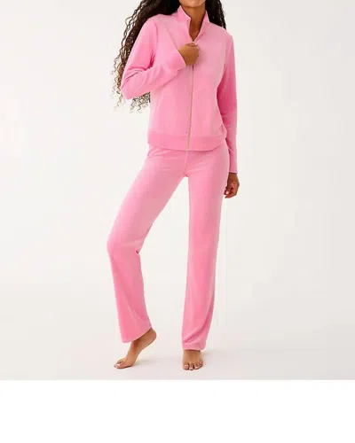 Lilly Pulitzer Dorsey Velour Pant In Confetti Pink