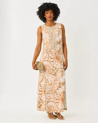 Lilly Pulitzer Edita Maxi Shift Dress In Iced Latte Oversized Jims Stuff In Brown