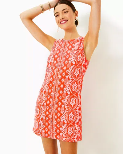 Lilly Pulitzer Edita Shift Dress In Flamingo Feather Dress