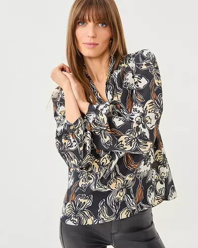 Lilly Pulitzer Elanor V-neck Silk Top In Multi