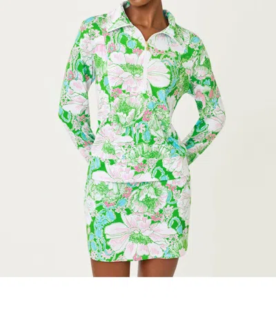 Lilly Pulitzer Eleni Half Zip Pullover Pullover In Putting Green Poppyland In Multi