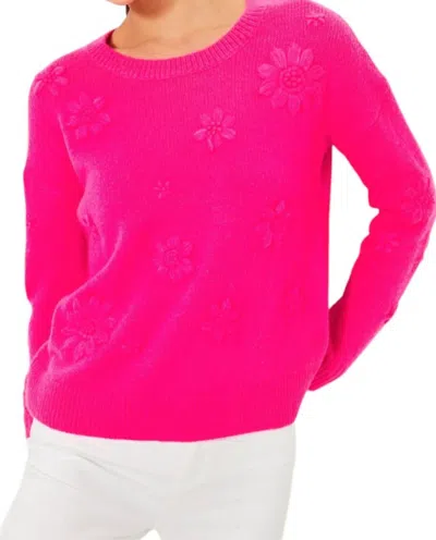 Lilly Pulitzer Elizabelle Sweater In Passion Fruit Pink Coastal Flowers