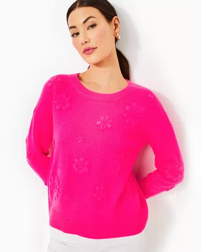 Lilly Pulitzer Elizabelle Sweater In Passion Fruit Pink Coastal Flowers