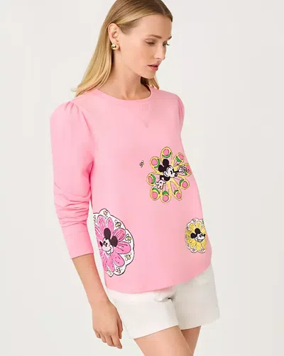 Lilly Pulitzer Elmaria Puff Sleeve Sweatshirt In Pink