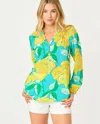 Lilly Pulitzer Elsa Button Front Top In Blue In Multi