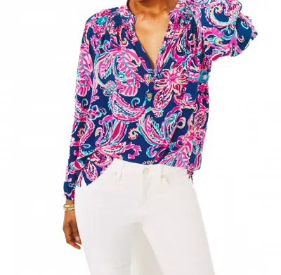 Lilly Pulitzer Elsa Long Sleeve Top In Flitting About Multi