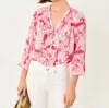 Lilly Pulitzer Elsa Pullover Blouse In Paradise Punch Thar She Blows In Multi