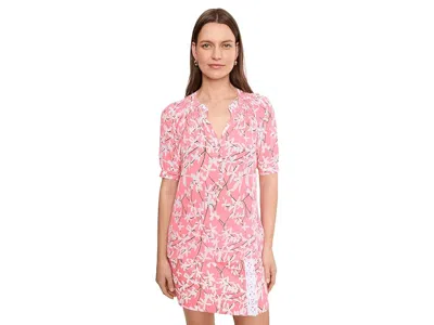 Lilly Pulitzer Elsa Short Sleeve Top Women's Blouse Confetti Pink Liza: Xxs In Multi