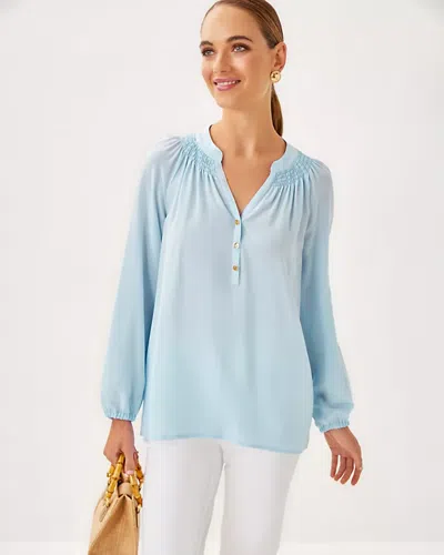 Lilly Pulitzer Elsa Silk Top In Bluette