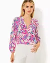 Lilly Pulitzer Elsa Silk Top In Coconut Flitting About