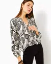 Lilly Pulitzer Elsa Silk Top In Coconut Pineapple Princess Allover