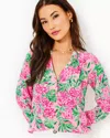 Lilly Pulitzer Elsa Silk Top In Conch Shell Pink Koala La La