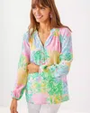 Lilly Pulitzer Elsa Silk Top In Multi Bright Delight Patch