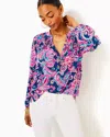 Lilly Pulitzer Elsa Silk Top In Multi Flitting About