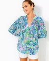 Lilly Pulitzer Elsa Silk Top In Multi Lillys House Anniversary Elsa