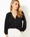 Lilly Pulitzer Elsa Silk Top In Noir