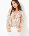 Lilly Pulitzer Elsa Silk Top In Rattan Bon Vivants