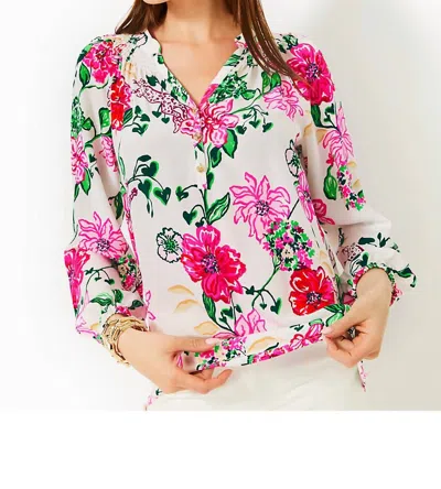 Lilly Pulitzer Elsa Top In Coconut Safari Sanctuary In White
