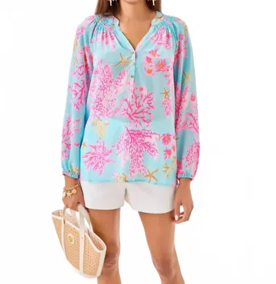 Lilly Pulitzer Elsa Top In Multi Royal Coral
