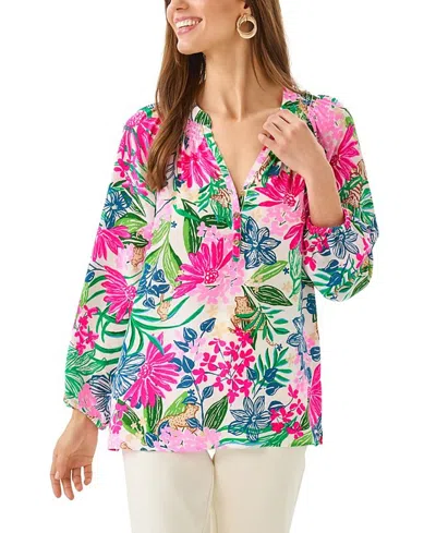 Lilly Pulitzer Elsa Silk Top In Pink