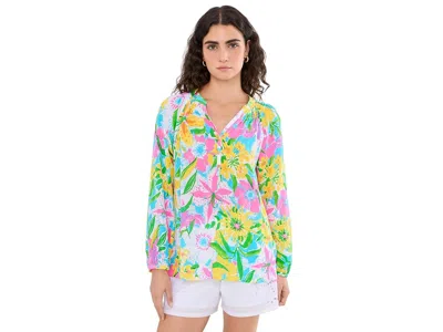 Lilly Pulitzer Elsa Top Women's Blouse Multi Lovely Lilly: Lg (women's 12-14)