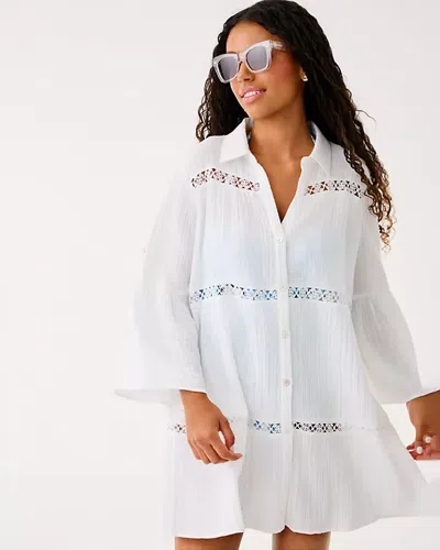 Lilly Pulitzer Elspeth Tiered Long Sleeve Cover-up In White