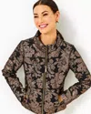 Lilly Pulitzer Emelyn Brocade Jacket In Noir Moonlight Dance Brocade
