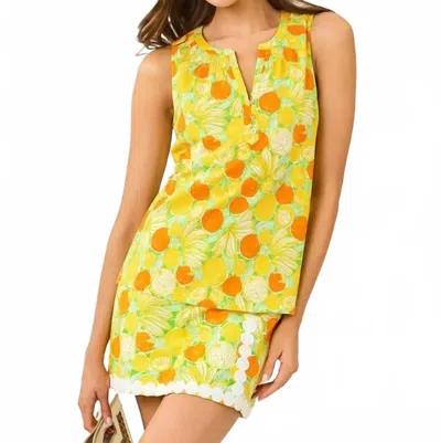 Lilly Pulitzer Essie Knit Sleeveless Top In Island Palm Zesty In Yellow