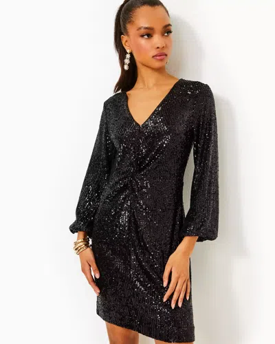 Lilly Pulitzer Estrella Sequin Dress In Noir Treasure Box Sequin Knit
