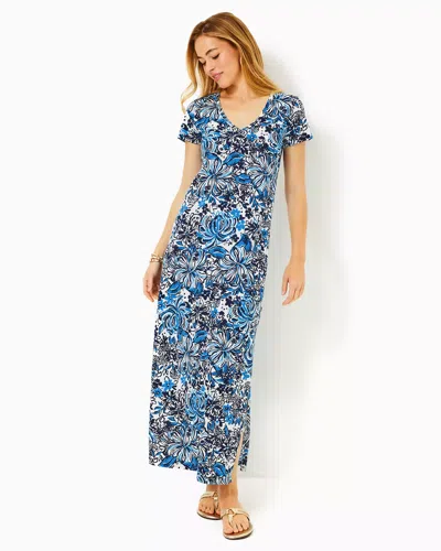 Lilly Pulitzer Etta Maxi Dress In Low Tide Navy Pandarama