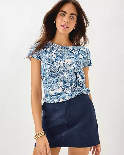 Lilly Pulitzer Etta Scoop Neck Top In Blue