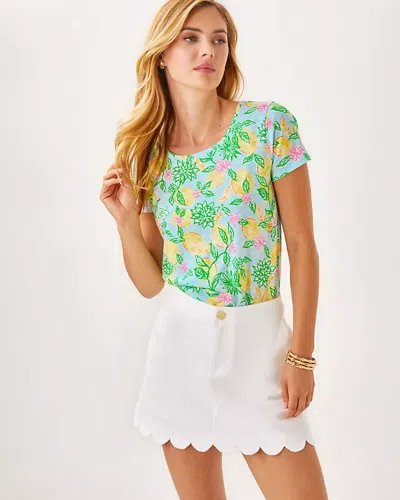 Lilly Pulitzer Etta Scoop Neck Top In Bluette Make Lemonade
