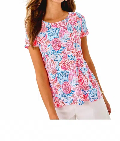 Lilly Pulitzer Etta Scoop Neck Top In Lil Sun Sea Sand In Multi
