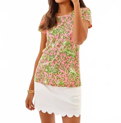 LILLY PULITZER ETTA SCOOP NECK TOP IN ROUSSEAU PINK