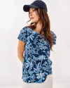 Lilly Pulitzer Etta Scoop Neck Top In Low Tide Navy Tall Tales