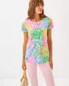 Lilly Pulitzer Etta Scoop Neck Top In Multi Bright Delight Patch