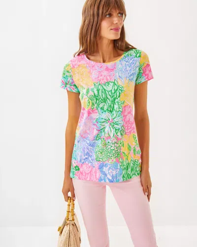 Lilly Pulitzer Etta Scoop Neck Top In Multi Bright Delight Patch
