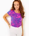 Lilly Pulitzer Etta Scoop Neck Top In Passion Fruit Pink Wild Nights
