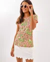 Lilly Pulitzer Etta Scoop Neck Top In Rousseau Pink Mane Character Energy