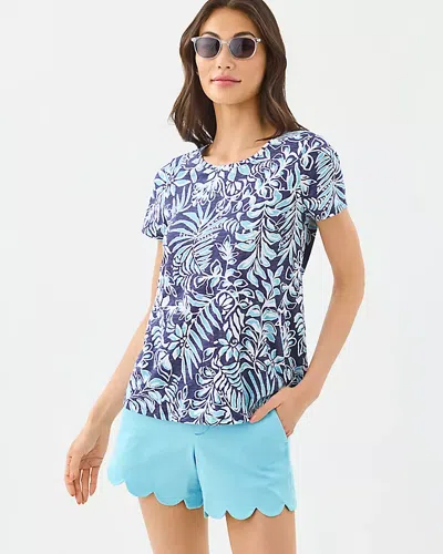 Lilly Pulitzer Etta Scoop Neck Top In Blue