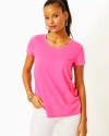 Lilly Pulitzer Etta Scoopneck Top In Roxie Pink